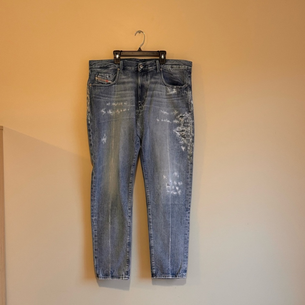 Diesel Slim Fit Distressed Blue Jeans